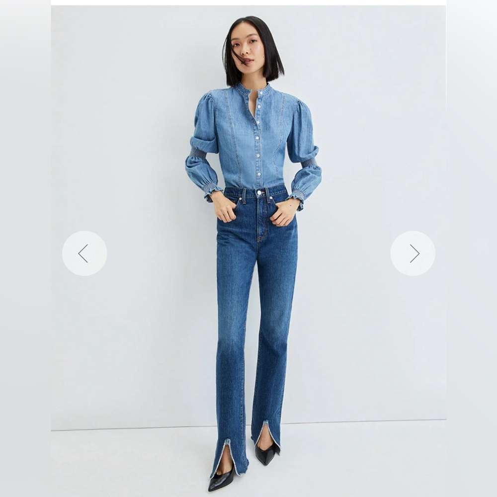 Veronica Beard KEANE STRAIGHT-LEG JEAN | FRONT SLITS